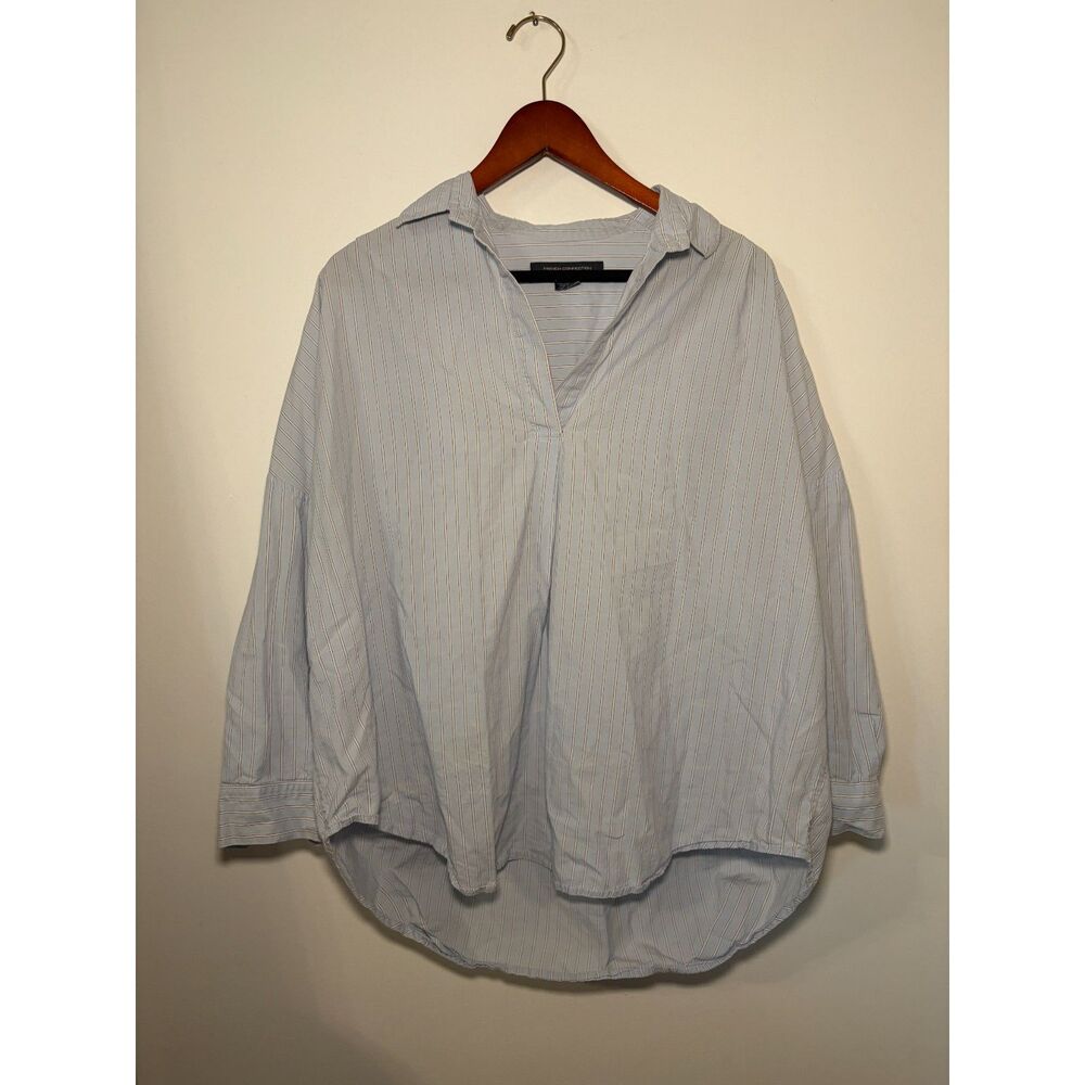 Oversized Cotton Blue Striped Long Sleeve